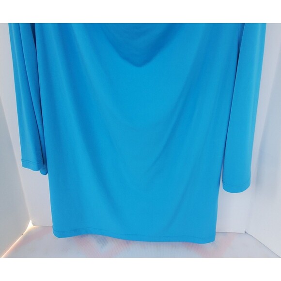cdw Creative Design Works 90's Size 2X Sky Blue Cowl Neck Blouse 3/4 Sleeve Top - Picture 3 of 9